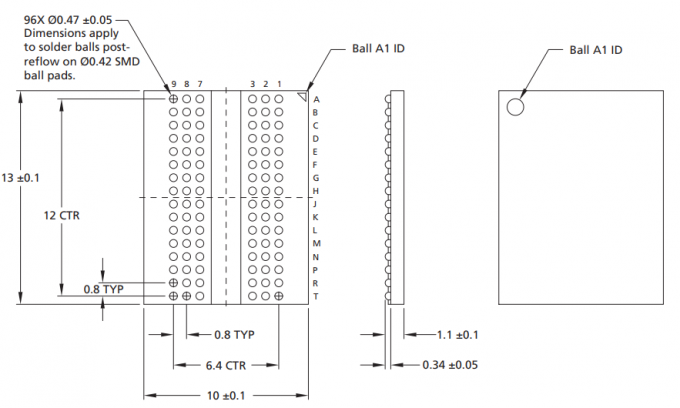 16Gbit μέγεθος μνήμης MT40A1G16KD-062E:Ε SDRAM - συσκευασία 0 ολοκληρωμένου κυκλώματος 96-FBGA μνήμης DDR4