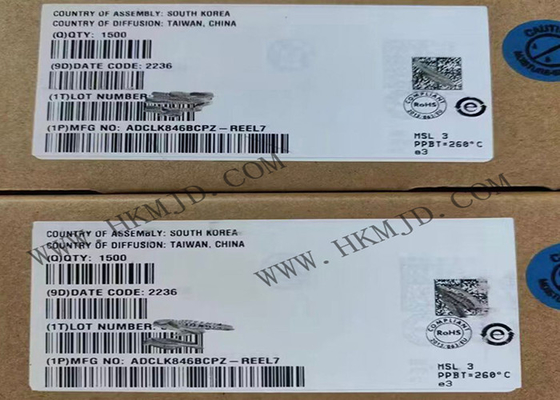 Τσιπ ADCLK846BCPZ 1,8 Fanout ρολογιών Β χαμηλής ισχύος απομονωτής 24-WFQFN ολοκληρωμένων κυκλωμάτων