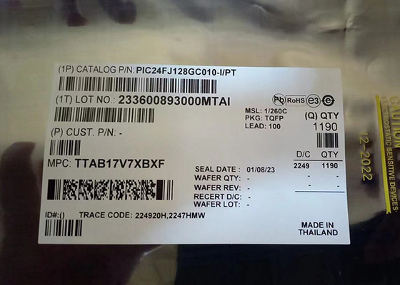 Τσιπ 32MHz TQFP100 μικροελεγκτών τσιπ PIC24FJ128GC010-I/PT ολοκληρωμένων κυκλωμάτων