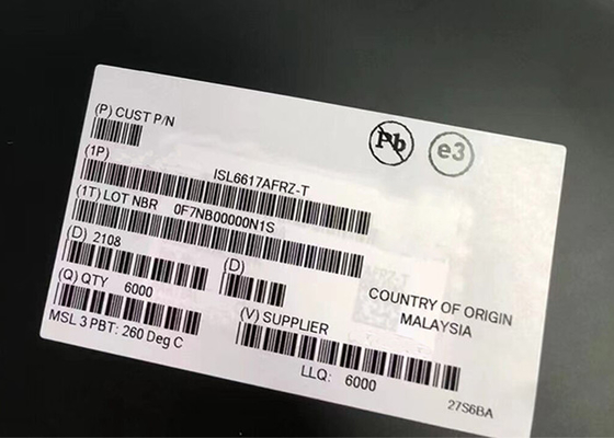 Doubler τσιπ ISL6617AFRZ 6mA PWM ολοκληρωμένων κυκλωμάτων με το χαρακτηριστικό γνώρισμα ελέγχου παραγωγής