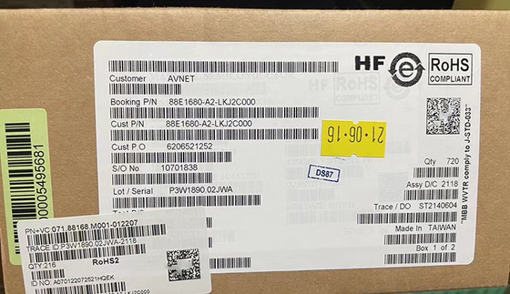 88E1680-A2-LKJ2C000 Οκτώ θύρες 10/100/1000Mbps Ενεργειακά αποδοτικός δέκτης Ethernet