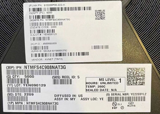 Ενοποιημένο κύκλωμα Τσιπ NTMFS4C908NAT3G Μονή N-Κανάλι Δύναμη MOSFET Τρανζιστόρες