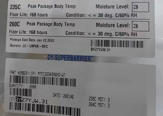 Μνήμη IC Chip MTFC32GAZAQHD-WT 256Gbit FLASH - Μνήμη NAND IC 153-VFBGA