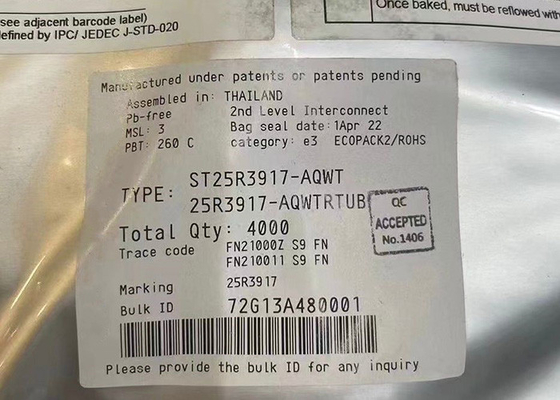 Συμπληρωμένο κύκλωμα chip ST25R3917-AQWT Υψηλής απόδοσης NFC καθολική συσκευή
