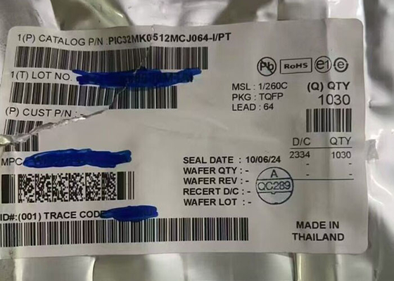 PIC32MK0512MCJ064-I/PT Μικροελεγκτής MCU 120MHz Υψηλής απόδοσης 32-bit MCU TQFP-64