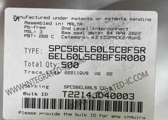 Μικροελεγκτής MCU SPC56EL60L5CBFSR Διπλό πυρήνα 120MHz 32-bit Αρχιτεκτονική ισχύος Μικροελεγκτής