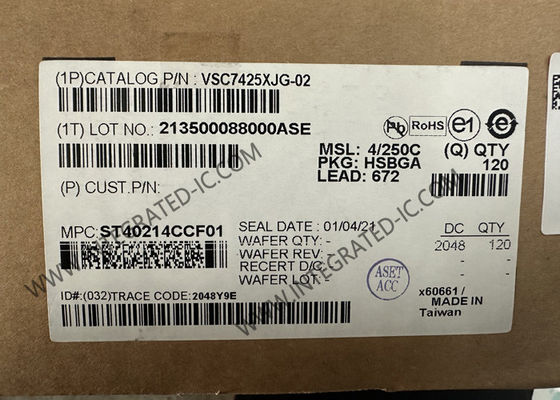 Ethernet IC VSC7425XJG-02 10 θυρών Διαχειριζόμενο Layer 2-Ethernet Switch IC με 12 πομποδέκτες BGA-672