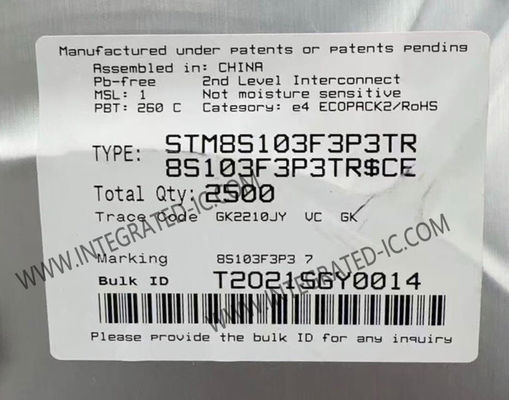 STM8S103F3P3TR Μικροελεγκτής MCU 16MHz 8-bit Μικροελεγκτής IC TSSOP-20 Εγκατεστημένος MCU