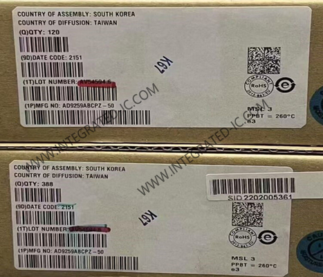 AD9259ABCPZ-50 Integrated Circuit Chip 14-Bit ADC 50MSPS Αναλογικός προς ψηφιακός μετατροπέας