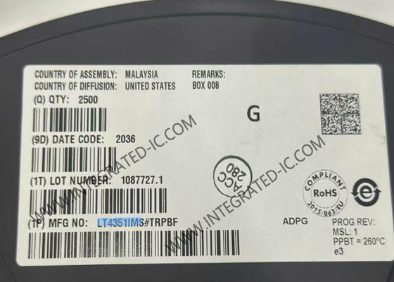 LT4351IMS Ενοποιημένο κύκλωμα Τσιπ ORing MSOP10 MOSFET Διόδιο-OR ελεγκτής