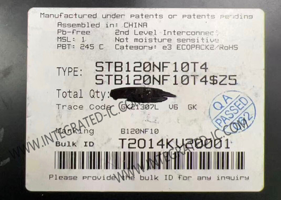 STB120NF10T4 Τσιπ ολοκληρωμένου κυκλώματος 100V 110A STripFET II Δύναμη MOSFET Τρανζίστορες