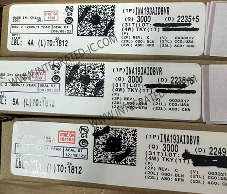 Τσιπ ολοκληρωμένου κυκλώματος INA193AIDBVR 500kHz Υψηλό πλευρικό ενισχυτή αισθητήρα ρεύματος SOT-23-5