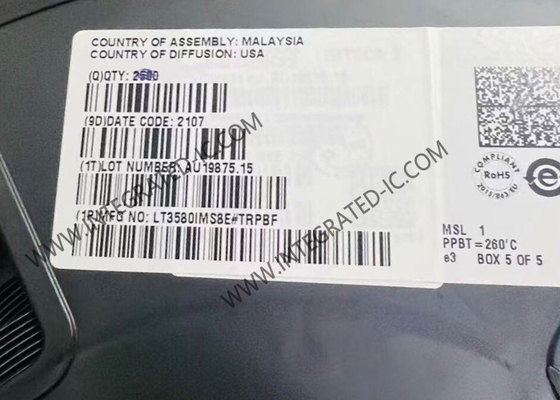 LT3580IMS8E Συγχρονισμός Τσιπ ολοκληρωμένου κυκλώματος Boost Inverting DC/DC Converter