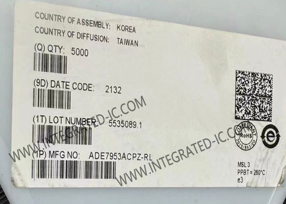 ADE7953ACPZ Chip ολοκληρωμένου κυκλώματος μονοφασικής πολυλειτουργίας μετρητή IC με ουδέτερη μέτρηση ρεύματος