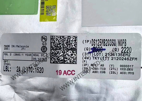 DS125MB203SQ Integrated Circuit Chip 12.5Gbps Διπλή θύρα Mux και Fanout Buffer με εξισορρόπηση και αποεντύπωση