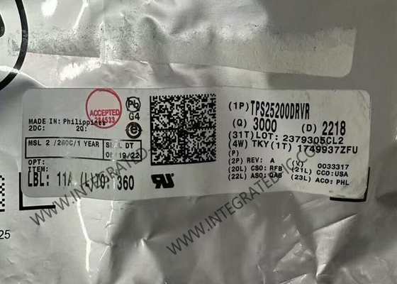 TPS25200DRVR Ολοκληρωμένο Κύκλωμα Chip 5V eFuse με Ακριβή Ρύθμιση Ορίου Ρεύματος και Σύσφιξη Υπερτάσης