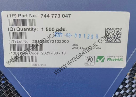744773047 Ολοκληρωμένο Κύκλωμα Chip 4.7µH Επαγωγείς Ισχύος 1.82A Επαγωγέας Συρματισμένος