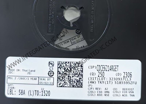 CDCE6214RGET Ολοκληρωμένο Κύκλωμα Chip 350MHz Εξαιρετικά Χαμηλής Ισχύος Γεννήτριες Ρολογιού VQFN24