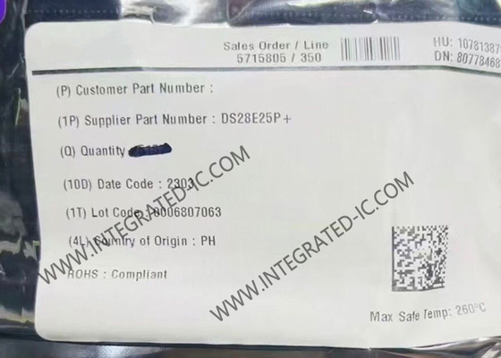 DS28E25P Μνήμη IC Chip DeepCover Secure Authenticator με 1-Wire SHA-256 και 4Kb User EEPROM