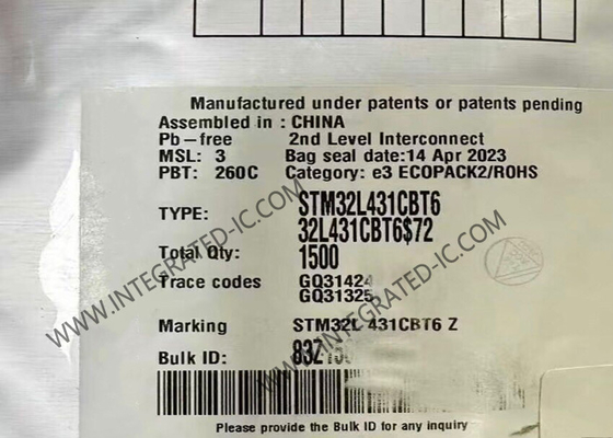 Μικροελεγκτής STM32L431CBT6 MCU Ultra-Low-Power ARM Cortex-M4 32-Bit 80MHz MCU