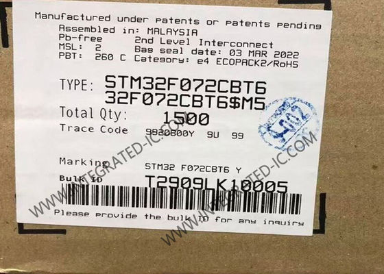 STM32F072CBT6 Μικροελεγκτής MCU Υψηλής απόδοσης 32-bit 48 MHz ARM Cortex-M0 Μικροελεγκτής