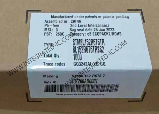 STM8L152R6T6TR Μικροελεγκτής MCU Ultra-Low-Power 8-Bit 16MHz STM8L Μικροελεγκτής 64-LQFP