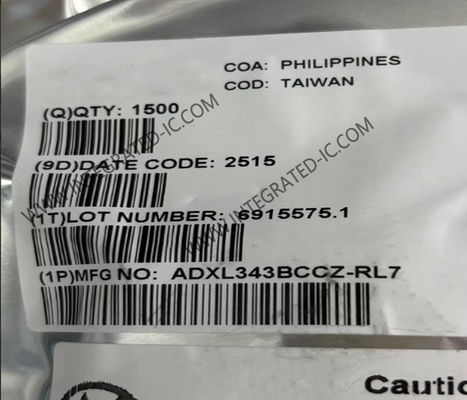 ADXL343BCCZ Αισθητήρας IC 3-άξονας ψηφιακό επιταχυντή LGA-14 ψηφιακό επιταχυντή MEMS