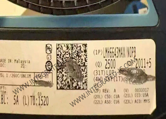 LMH6643MAX Ολοκληρωμένο Κύκλωμα Chip Χαμηλής Ισχύος 130MHz 75mA Ενισχυτές Εξόδου Rail-To-Rail