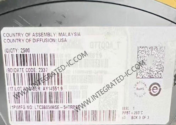 LTC3805IMSE-5 Integrated Circuit Chip Ρυθμίσιμη συχνότητα τρέχουσας λειτουργίας Flyback/Boost/SEPIC DC/DC ελεγκτής