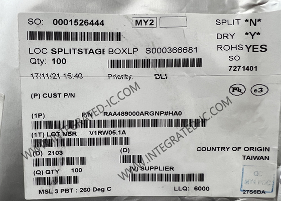 RAA489000ARGNP Ολοκληρωμένο Κύκλωμα Chip Buck-Boost Διαμορφώσιμος Φορτιστής Μπαταρίας IC