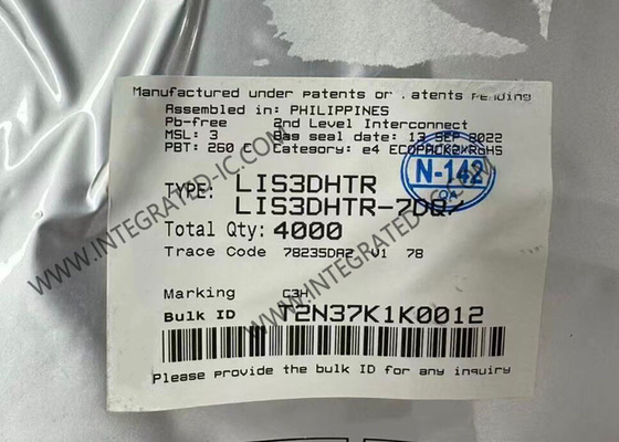 Αισθητήρας IC LIS3DHTR Υπερ-χαμηλής ισχύος υψηλής απόδοσης 3-άξονων επιταχυντή