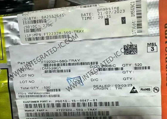 Τσιπ ολοκληρωμένου κυκλώματος FT2232H-56Q 70mA Δύο υψηλής ταχύτητας ελεγκτής USB VQFN56