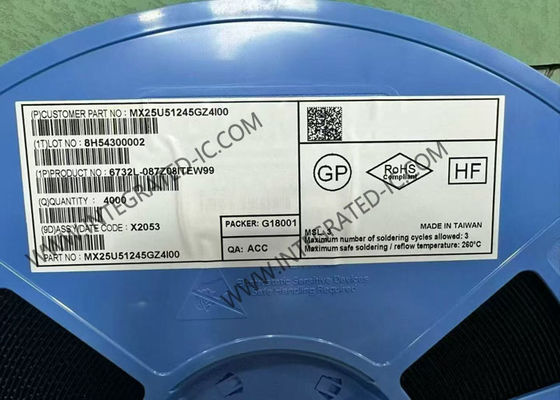 MX25U51245GZ4I00 Μνήμη IC Chip 512Mbit Serial NOR Flash Memory Chip WDFN8