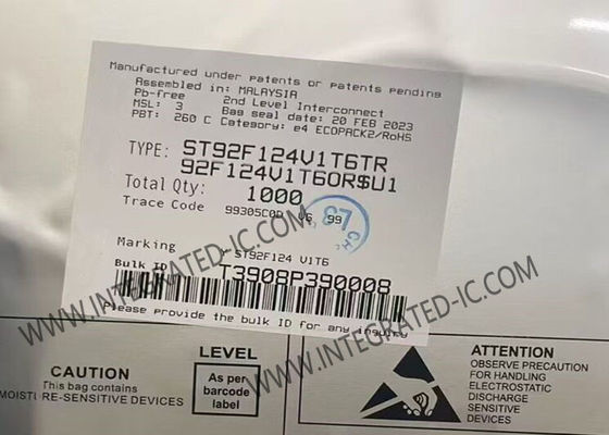 Μικροελεγκτής ST92F124V1T6 MCU 8-Bit 24MHz Single Voltage Flash MCU σε πακέτο LQFP100