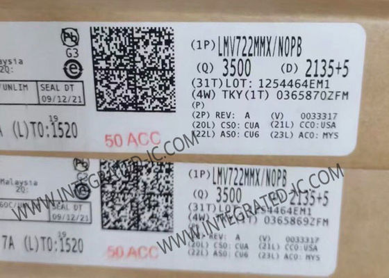 LMV722MMX 10MHz Διπλού Καναλιού Ολοκληρωμένο Κύκλωμα (IC) Επιχειρησιακού Ενισχυτή με Εύρος Τροφοδοσίας 2.2V έως 5.5V