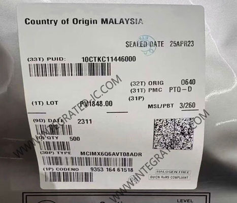 MCIMX6Q6AVT08ADR Μικροελεγκτής MCU i.MX6Q Quad Core 32-Bit 852MHz ARM Cortex-A9 Μικροεπεξεργαστής με ταχύτητα 1 GHz