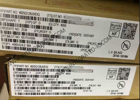 W25Q128JVEIQ 128Mbit Serial Flash Memory IC with 133MHz Clock Frequency in WSON8 Package