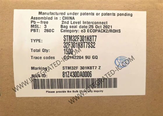 STM32F301K8T7 32-bit μικροελεγκτής IC με 72 MHz ARM Cortex M4 Core και 8 κανάλια ADC