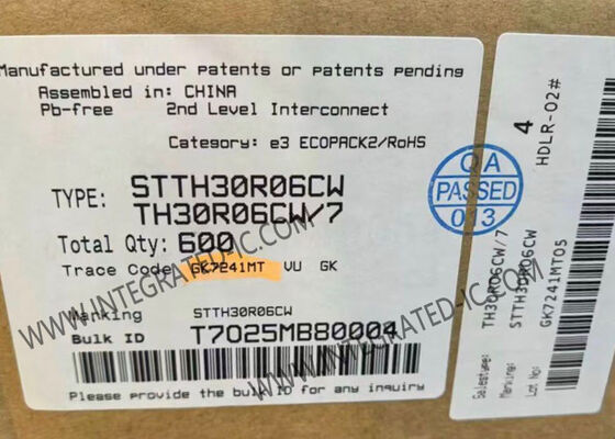 STTH30R06CW 600V 30A Δίοδος ανορθωτή υψηλής τάσης ταχείας μεταγωγής ολοκληρωμένου κυκλώματος