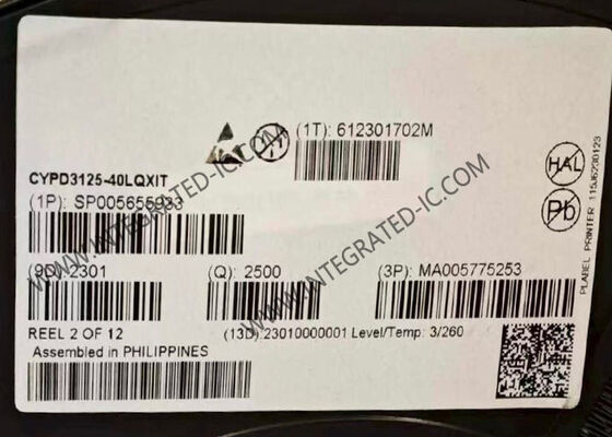 CYPD3125-40LQXIT Chip ολοκληρωμένου κυκλώματος EZ-PD CCG3 USB Type-C ελεγκτής με παροχή ρεύματος USB 3.0 ARM Cortex-M0 επεξεργαστής και μνήμη flash 128KB