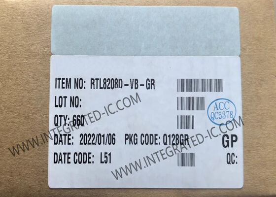 RTL8208D-VB-GR Ethernet IC Οκτάχρονο κανάλι 8 θύρων 10/100Mbps Ethernet Transceiver με RS8MII διεπαφή