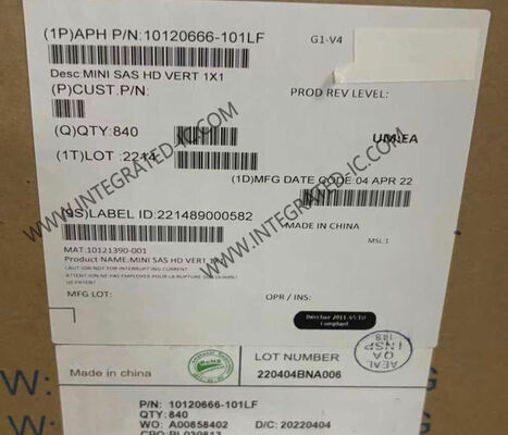 10120666-101LF Μίνι-SAS HD Σύνδεσμος 16 Θέσεων με 6 Gb/s και 12 Gb/s Ρυθμούς Δεδομένων και Χρυσό Φινίρισμα Επαφών