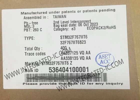 STM32F767IIT6 Μικροελεγκτής MCU 32-bit με ταχύτητα 216MHz και πακέτο LQFP-176 για ενσωματωμένες εφαρμογές