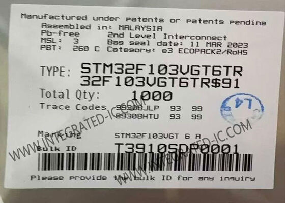 STM32F103VGT6TR Μικροελεγκτής MCU 1MB Flash Μικροελεγκτές 32-bit Μονόπυρη MCU