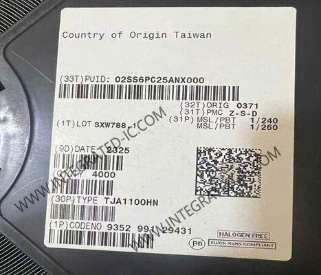 TJA1100HN Αυτοκίνητο Ethernet IC 100BASE-T1 συμμορφούμενο με την AEC-Q100 βαθμού 1 Εγγυημένος δέκτης PHY με τάση τροφοδοσίας 3.1V ~ 3.5V