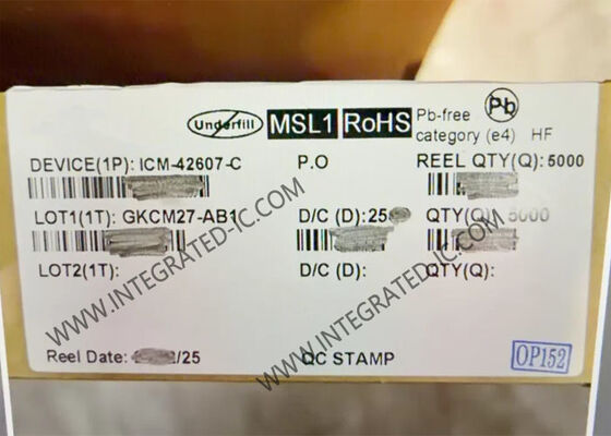 ICM-42607-C Αισθητήρας κίνησης MEMS υψηλής απόδοσης 6 αξόνων με χαμηλή κατανάλωση ενέργειας και ανάλυση ADC 16-bit