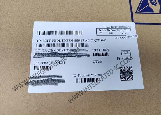 EFM8BB51F16G-C-QFN20R Μικροελεγκτής MCU Automotive CIP-51 8051 Busy Bee 20-QFN Πακέτο