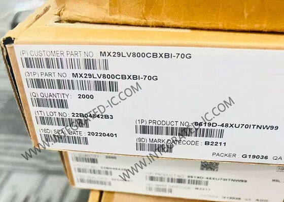 MX29LV800CBXBI-70G Μνήμη IC Τσιπ 8Mbit Παράλληλη NOR Flash μνήμη IC TFBGA-48