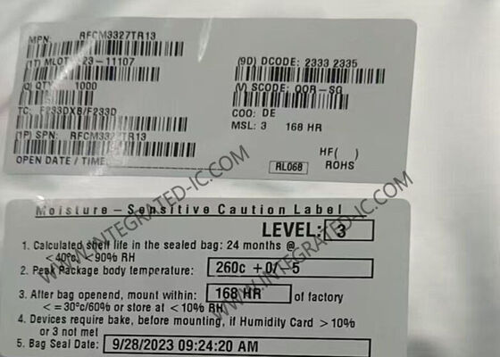 RFCM3327 Ολοκληρωμένο Κύκλωμα Τσιπ 45MHz έως 1218MHz Ενισχυτής Διπλασιαστής Ισχύος GaAs/GaN