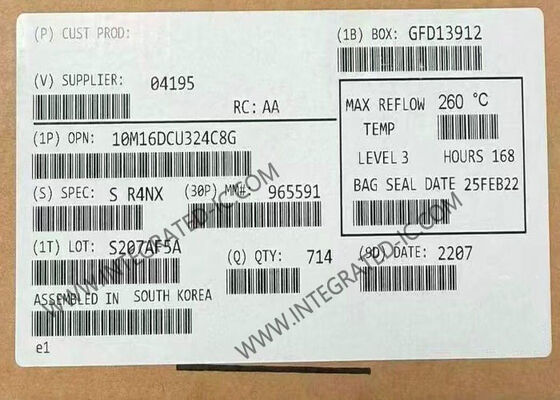 Πλαίσιο προγραμματιζόμενης πύλης δέσμη 10M16DCU324C8G MAX 10 Πλαίσιο προγραμματιζόμενης πύλης δέσμη 324-LFBGA